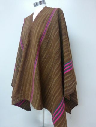Peruvian Shaman Heavy Handmade Poncho - Cape Andean Mountain Woven Textile 3