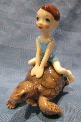 Hagen Renaker Specialty,  Little Girl On Tortoise,  4026,  Made In Usa