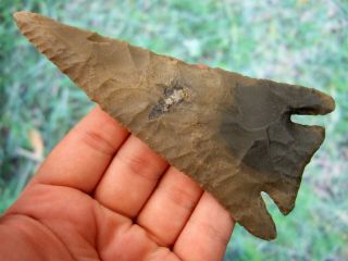 Fine 4 3/8 Inch Tennessee Lost Lake Point With Dual S Arrowheads Artifacts
