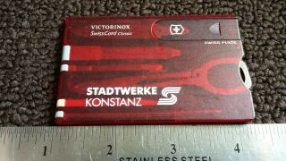 Swiss Army Victorinox Swisscard Classic Ruby Red Pocket Knife Multi Tool