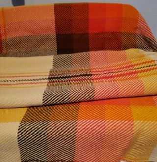 VTG PENDLETON Multi Colors Plaid Throw Blanket Virgin Wool 54 