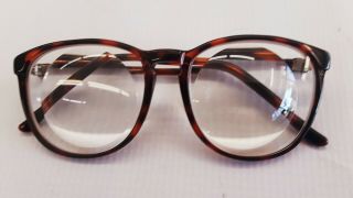 , 14.  50 Diopter Reading Glasses Low Vision Lenticular Tortoise Frame Vintage