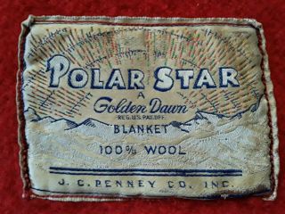 Vintage Polar Star A Golden Dawn 100 Wool Blanket Red w Black Stripes 76 x 88 