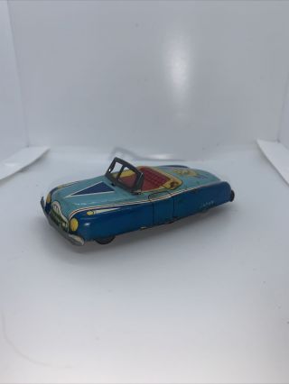 Vintage 1956 “children” Tin Friction Toy Car Made In Japan Lion