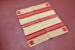 Atq Vtg Navajo Saddle Blanket Rug Striped Native American Indian Textile 31x28”