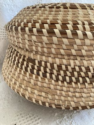 Huge Charleston sweet sea grass gullah basket lid Shirley Manigault pine needle 2