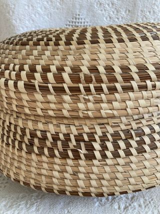 Huge Charleston sweet sea grass gullah basket lid Shirley Manigault pine needle 3