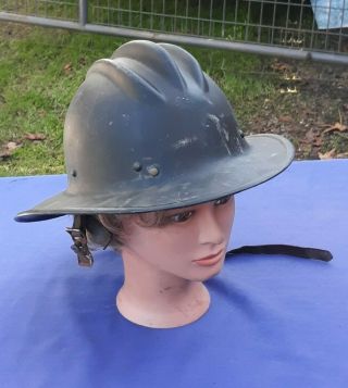 Vintage E.  D.  Bullard Hard Boiled Black Fiberglass Work Helmet W/liner