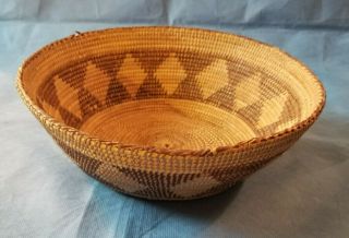 Coiled California Indian Basket,  Yokuts,  C 1930
