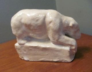 Primitive Polar Bear Figurine Solid Clay