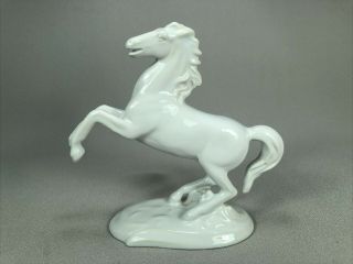 Vintage Rearing White Horse Figurine,  Made In Austria