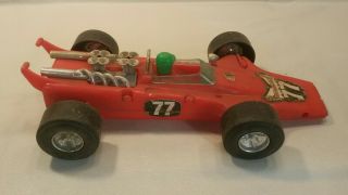 ☆ Vintage Tim - Mee Toys Indy Race Car Flying Wedge Red Processed Plastics 70s F/s