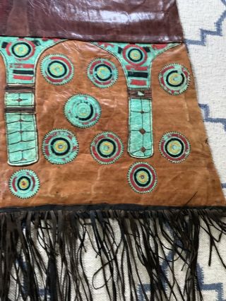 Tuareg Leather Saddle Blanket Fringed Mali African Art 3