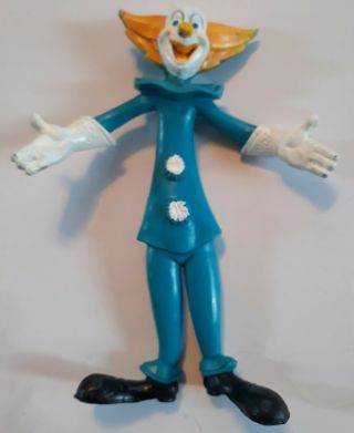 Vintage 6in Bozo The Clown 1960s Bendable Rubber Figure Made In Hong Kong