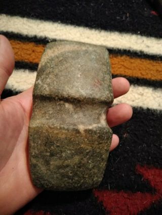 Authentic Illinois Quartz Double Bitted 3/4 Grooved Axe Indian Artifact