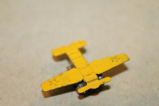 Vintage Prewar Yellow Tin Penny Toy Airplane