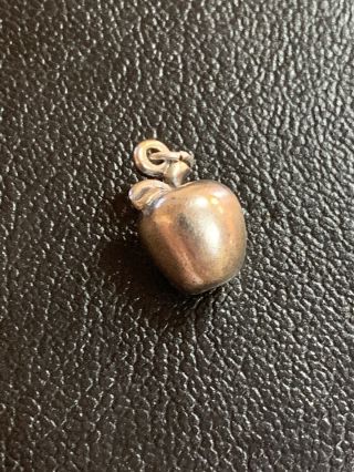 Vintage Retired James Avery 3 - D Apple Charm Sterling Silver