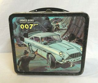 Look Vintage 1966 Alladin James Bond 007 Secret Agent Metal Lunchbox