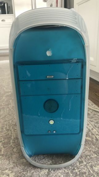 Apple Power Macintosh G3 Blue And White Powermac 450 Power Pc W/os 9 Vintage Mac
