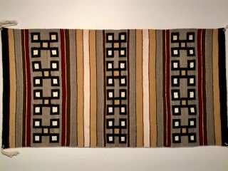 NAVAJO RUG W SPIDER WOMAN CROSS BANDS,  MID 20TH C,  NR 3