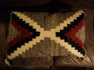 Vtg Navajo Native American Wool Rug Pillow 25 " X 15 " X 4 "