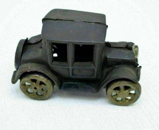 Vintage Cast Iron Ford Model T Car Gold Tone Tires 5 " Toy Paperweight Decor
