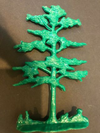 Vintage Marx Western,  Robin Hood Play Set HP Oak Trees.  Dark Emerald Green (2) 3