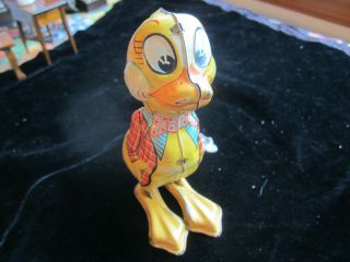 Mikuni Tin Vintage Yellow Duck Wind Up Toy Made N Japan.