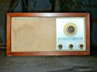 Vintage Klh Model Twenty One 21 Fm Table Radio Walnut Cabinet -