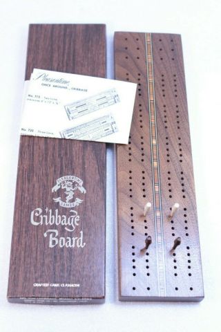 Pleasantime Vintage Cribbage Board Once Around Three Lane