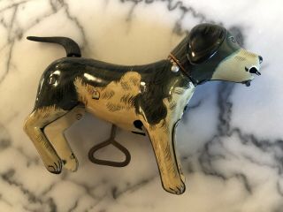 Vintage 1950’s Japan Wind Up Tin Toy Wagging Tale Dog