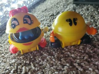 Vintage 1982 Mr And Ms.  Pac Man Wind Up Toy 