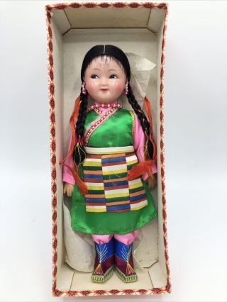 Vintage 9” Chinese Folk Doll Made In People 