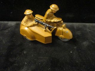 Vintage Barclay Manoil Lead Soldier B152 Recast Motorcycle & Sidecar C202 Pa