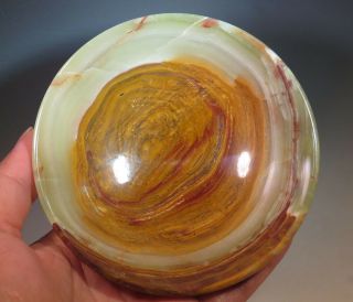 4 " Natural Onyx Jade Gemstone Bowl Dish Carving From Pakistan 0336