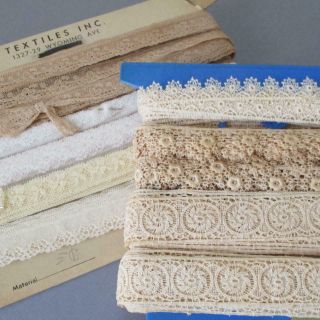 2 Bolts Vintage Val,  Embroidered Lace Trims 1/2 " - 1 1/4 " Wide Apx 50 Yds Dolls
