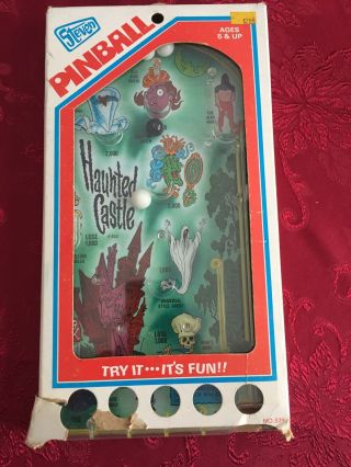 Vintage Haunted Castle Tabletop Pinball Game Steven Mfg.  Co.  1978 W/box