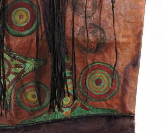 Tuareg Leather Saddle Cushion Fringed Mali African Art 3