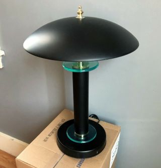 Vintage Memphis Art Deco Black Desk Lamp Light 80 