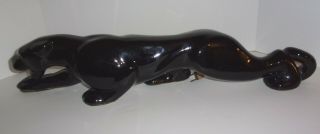 Jacquelin Pottery Mid Century 522 Black Panther Electric Tv Lamp 22 "