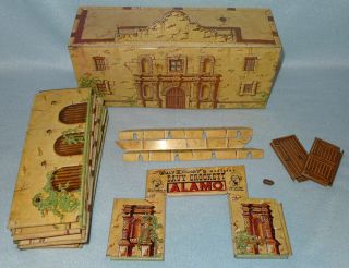 Vintage Marx Walt Disney The Alamo Tin Toy Playset Fort,  Building,  Walls,  Gate