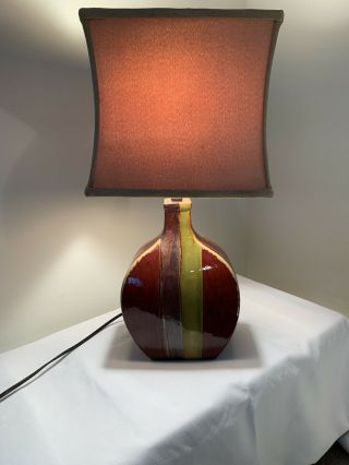 Vintage Mid Century Modern French Ceramic Art Glaze Table Lamp
