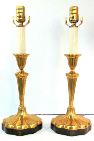 Vintage Brass Buffet Lamps Classic Design 18 " H X 6.  25 " W