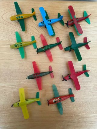 Vintage Plastic Toy Airplanes Soviet Union Set Of 10
