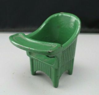 Kilgore Arcade Antique Cast Iron Potty Chair Dollhouse Miniature Green