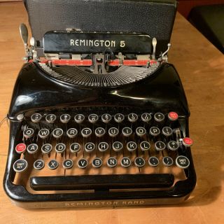 Vintage Remington Model 5 Portable Typewriter In Case