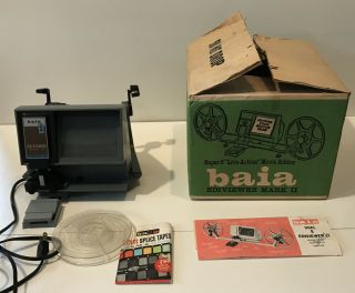 Vintage Baia Ediviewer Dual 8 Mark Ii 2 8 Regular 8mm Film Editor Msnual