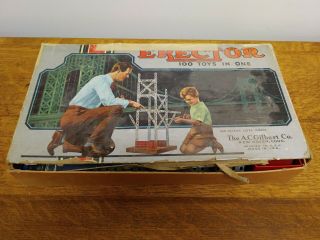 Vintage A.  C.  Gilbert Erector Set 4 1/2 Cardboard Box 100 Complete
