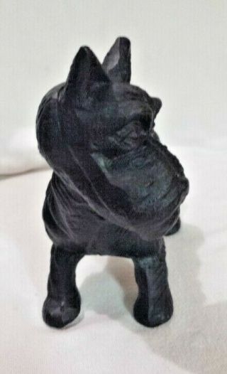 Vintage Black Cast Iron Doorstop Statue Scottie Terrier Dog Raised Leg Peeing 2