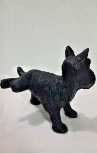 Vintage Black Cast Iron Doorstop Statue Scottie Terrier Dog Raised Leg Peeing 3